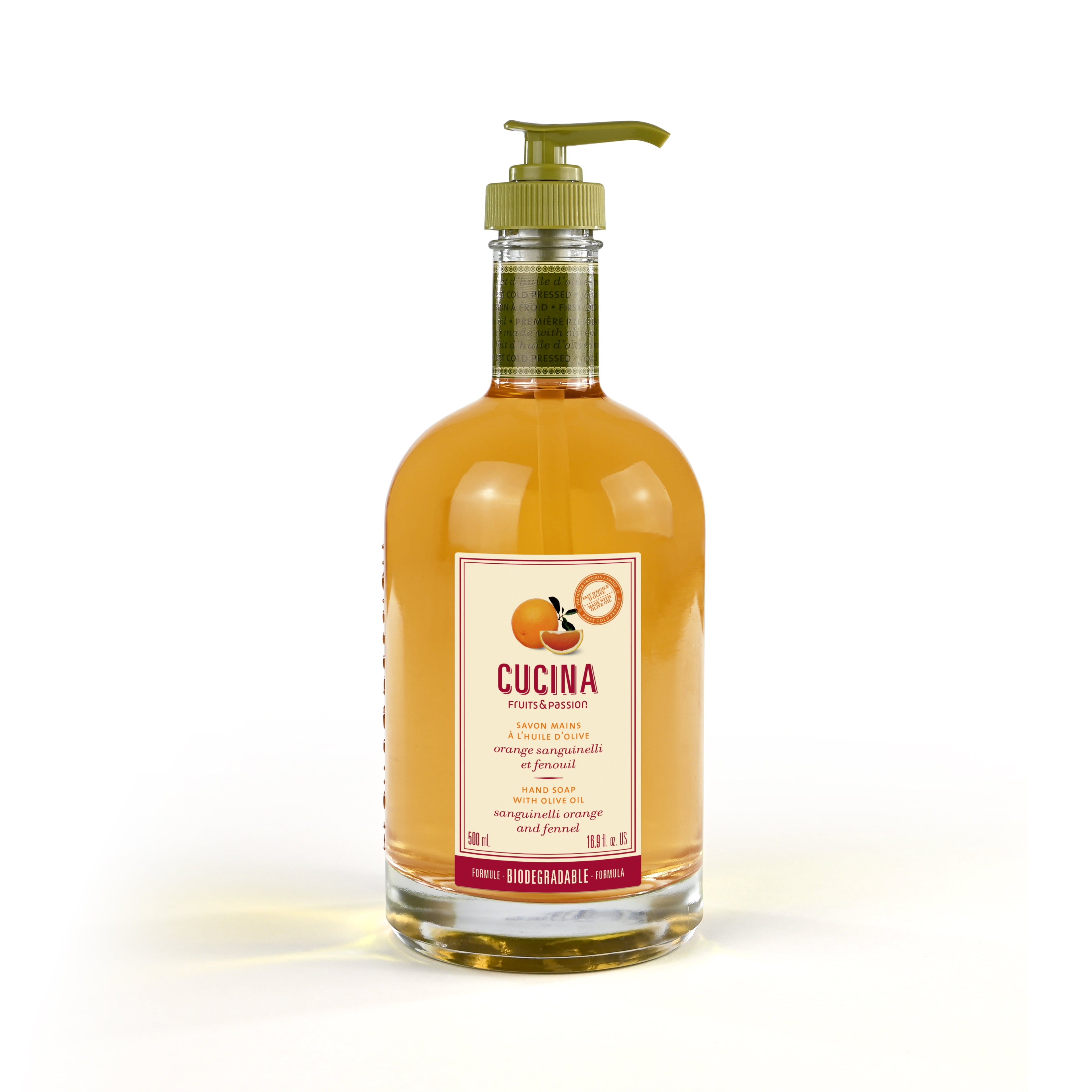 Hand Soap with Olive Oil | Sanguinelli Orange and Fennel | 500 mL